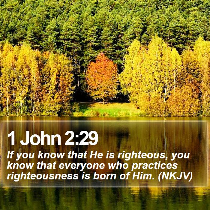 1 John 2:29 - If you know that He is righteous, you know that everyone who practices righteousness is born of Him. (NKJV)
