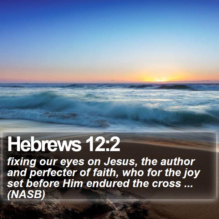 Hebrews 12:2 - fixing our eyes on Jesus, the author and perfecter of faith, who for the joy set before Him endured the cross ... (NASB)
