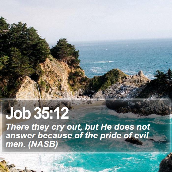 Job 35:12 - There they cry out, but He does not answer because of the pride of evil men. (NASB)
