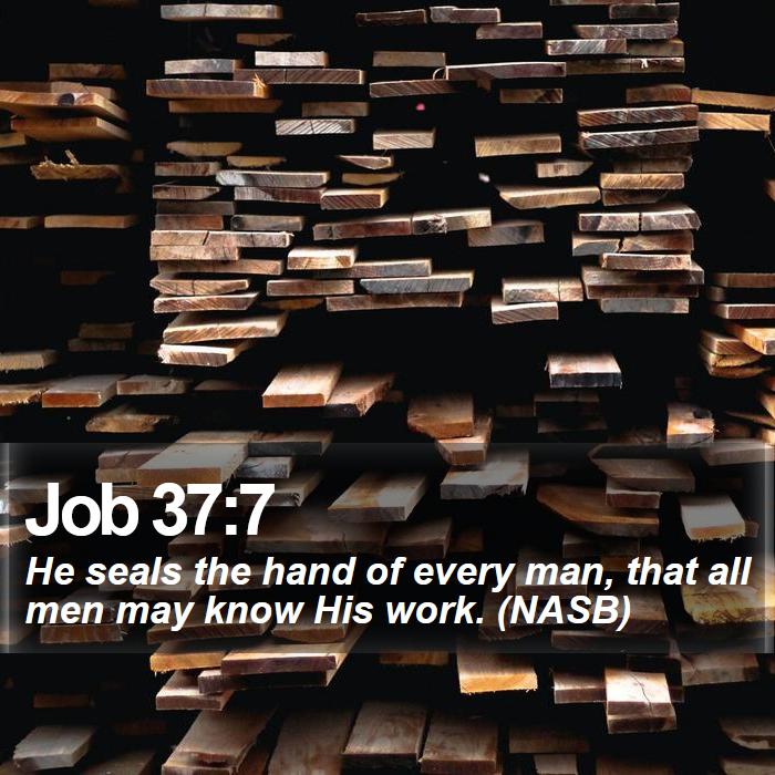 Job 37:7 - He seals the hand of every man, that all men may know His work. (NASB)
