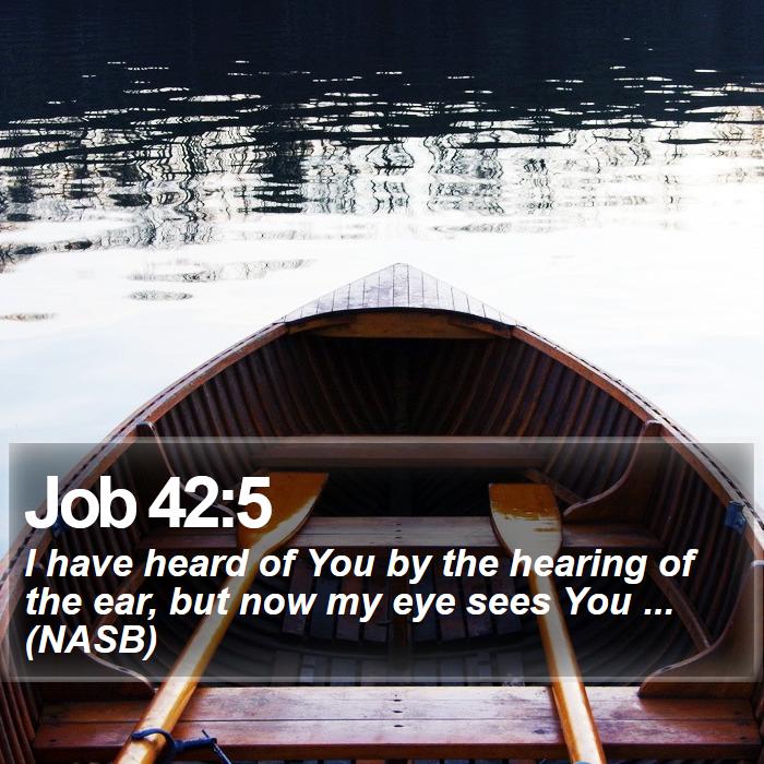 Job 42:5 - I have heard of You by the hearing of the ear, but now my eye sees You ... (NASB)
