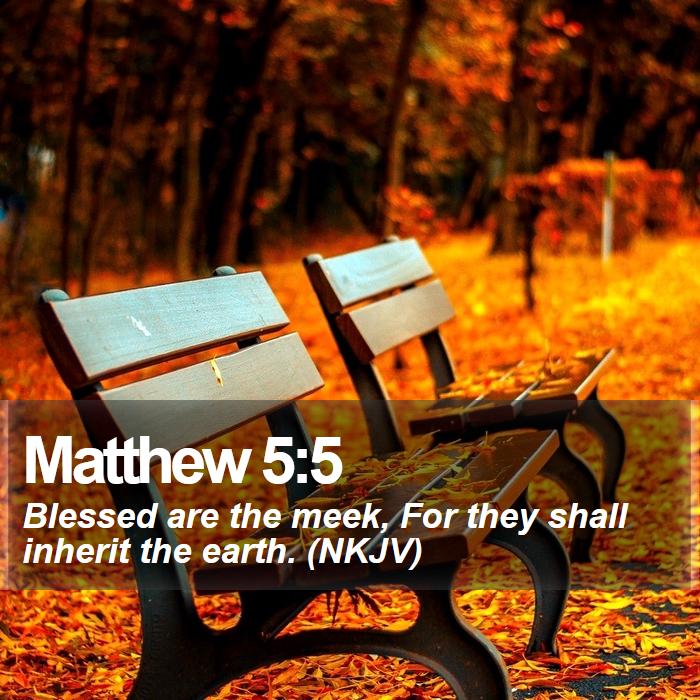 Matthew 5:5 - Blessed are the meek, For they shall inherit the earth. (NKJV)
