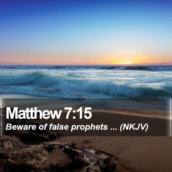 Matthew 7:15 - Beware of false prophets ... (NKJV)
