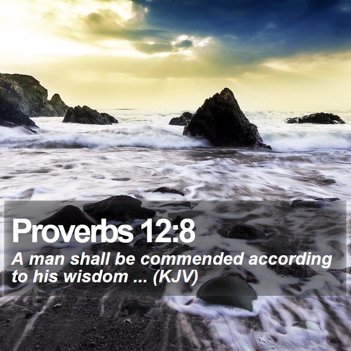 Proverbs 12:8 - A man shall be commended according to his wisdom ... (KJV)
