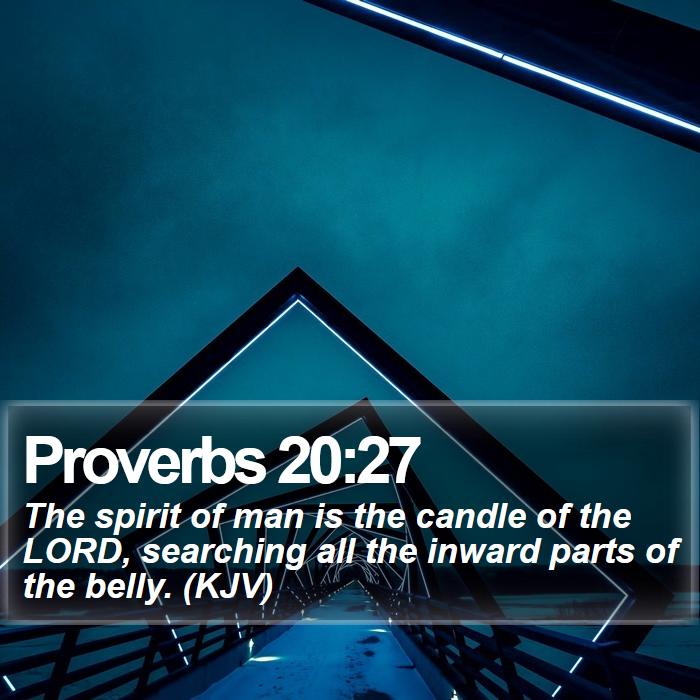 Proverbs 20:27 - The spirit of man is the candle of the LORD, searching all the inward parts of the belly. (KJV)
