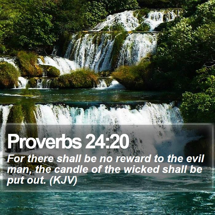 Proverbs 24:20 - For there shall be no reward to the evil man, the candle of the wicked shall be put out. (KJV)
