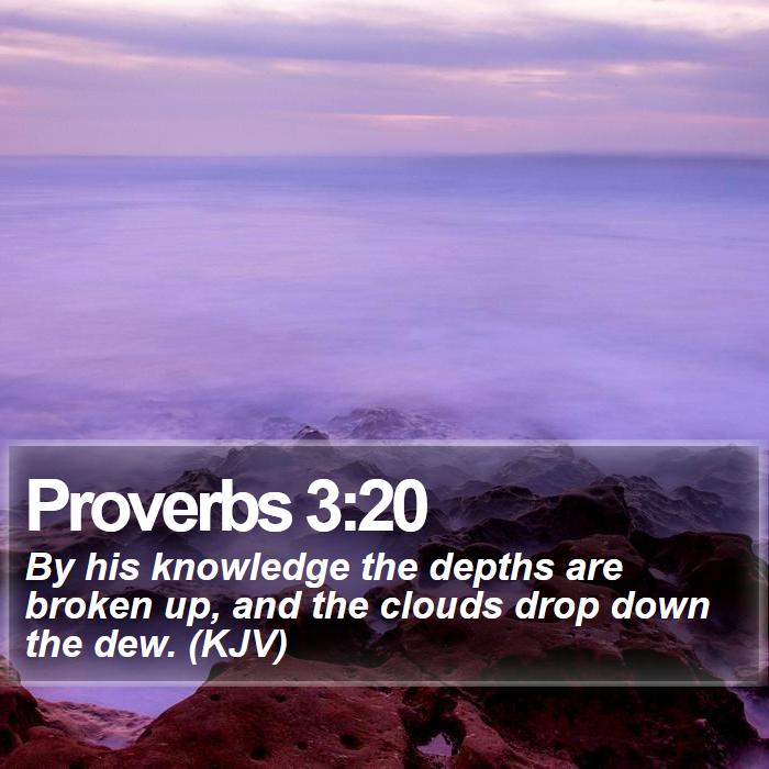 Proverbs 3:20 - By his knowledge the depths are broken up, and the clouds drop down the dew. (KJV)
