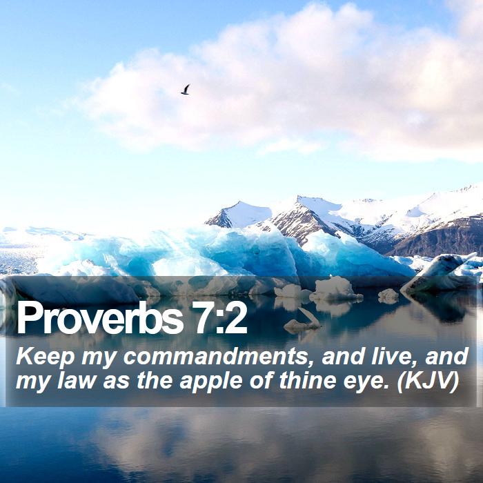 Proverbs 7:2 - Keep my commandments, and live, and my law as the apple of thine eye. (KJV)
