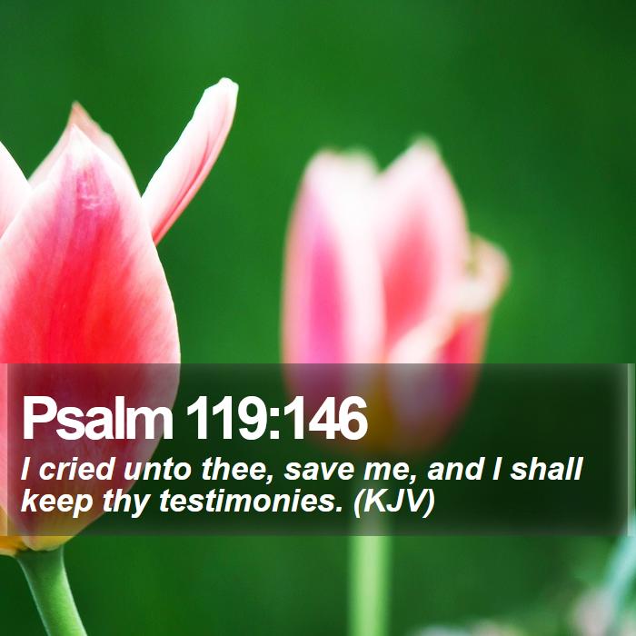 Psalm 119:146 - I cried unto thee, save me, and I shall keep thy testimonies. (KJV)
