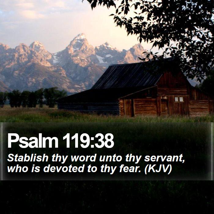 Psalm 119:38 - Stablish thy word unto thy servant, who is devoted to thy fear. (KJV)
