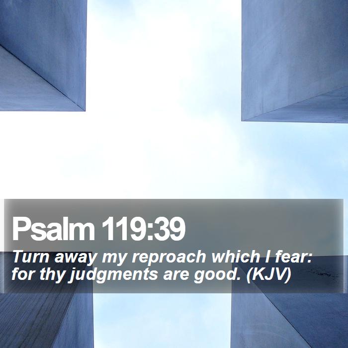 Psalm 119:39 - Turn away my reproach which I fear: for thy judgments are good. (KJV)
