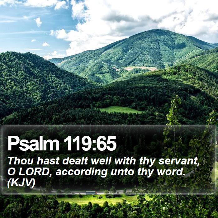 Psalm 119:65 - Thou hast dealt well with thy servant, O LORD, according unto thy word. (KJV)
