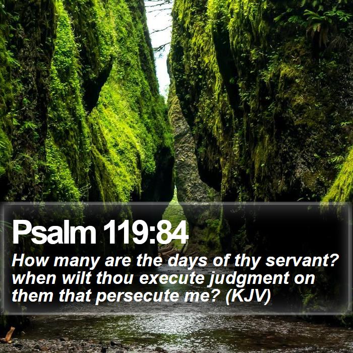 Psalm 119:84 - How many are the days of thy servant? when wilt thou execute judgment on them that persecute me? (KJV)
