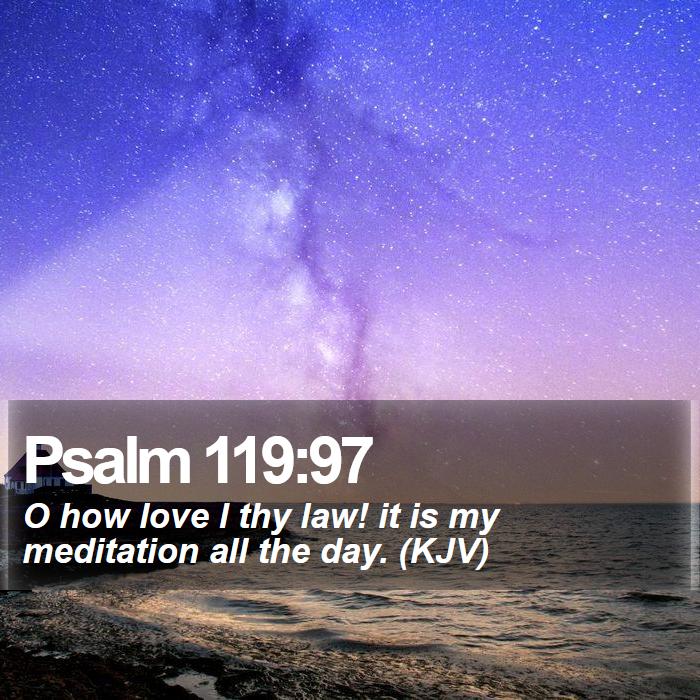Psalm 119:97 - O how love I thy law! it is my meditation all the day. (KJV)
