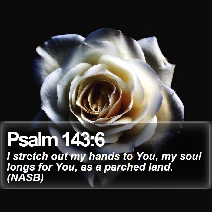 Psalm 143:6 - I stretch out my hands to You, my soul longs for You, as a parched land. (NASB)
