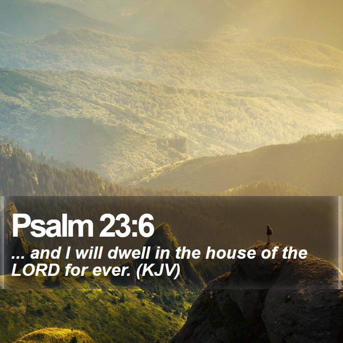 Psalm 23:6 - ... and I will dwell in the house of the LORD for ever. (KJV)
