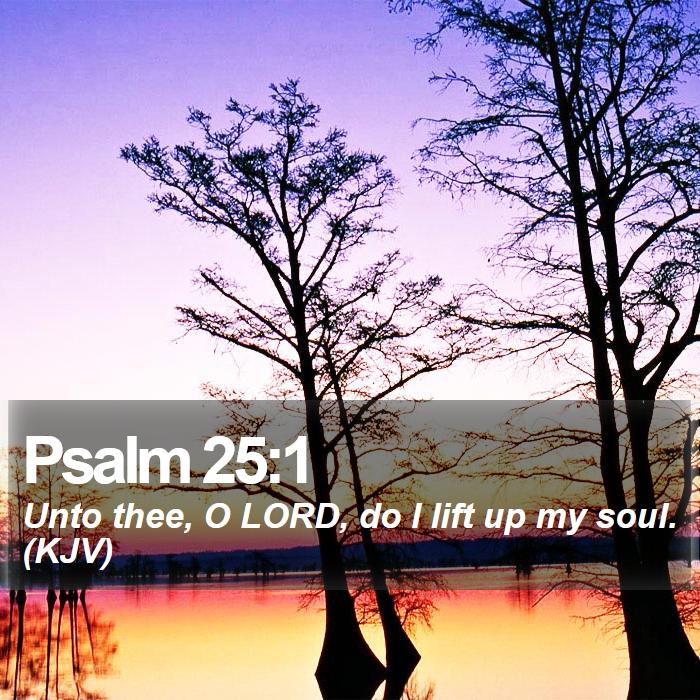 Psalm 25:1 - Unto thee, O LORD, do I lift up my soul. (KJV)
