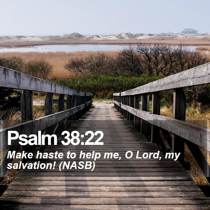 Psalm 38:22 - Make haste to help me, O Lord, my salvation! (NASB)
