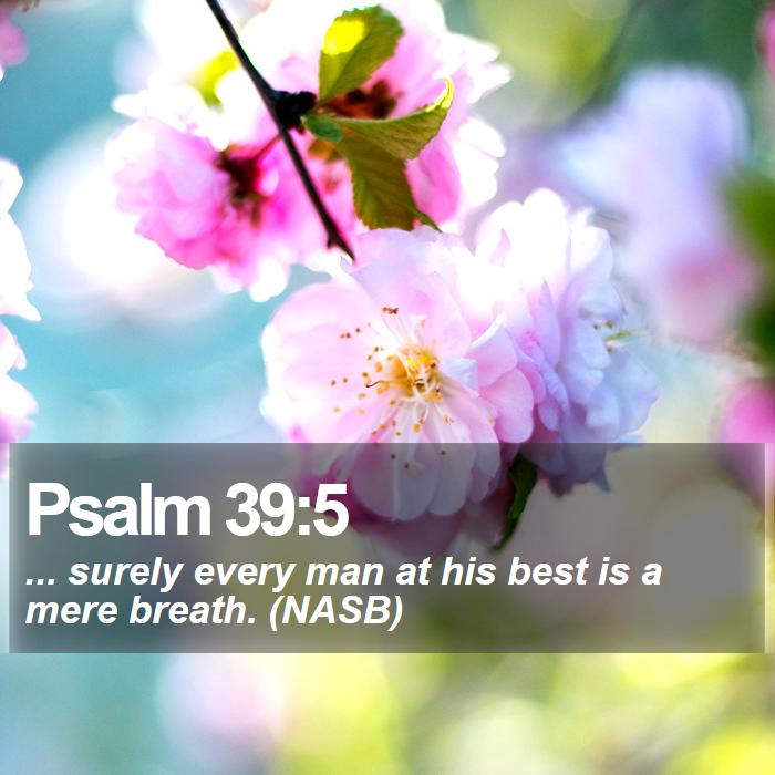 Psalm 39:5 - ... surely every man at his best is a mere breath. (NASB)
