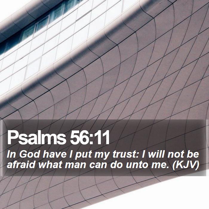 Psalms 56:11 - In God have I put my trust: I will not be afraid what man can do unto me. (KJV)
